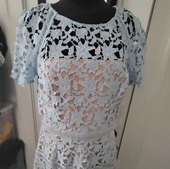 Eliza J overlay sheath lace dress size 10 nwt - Picture 5 of 16